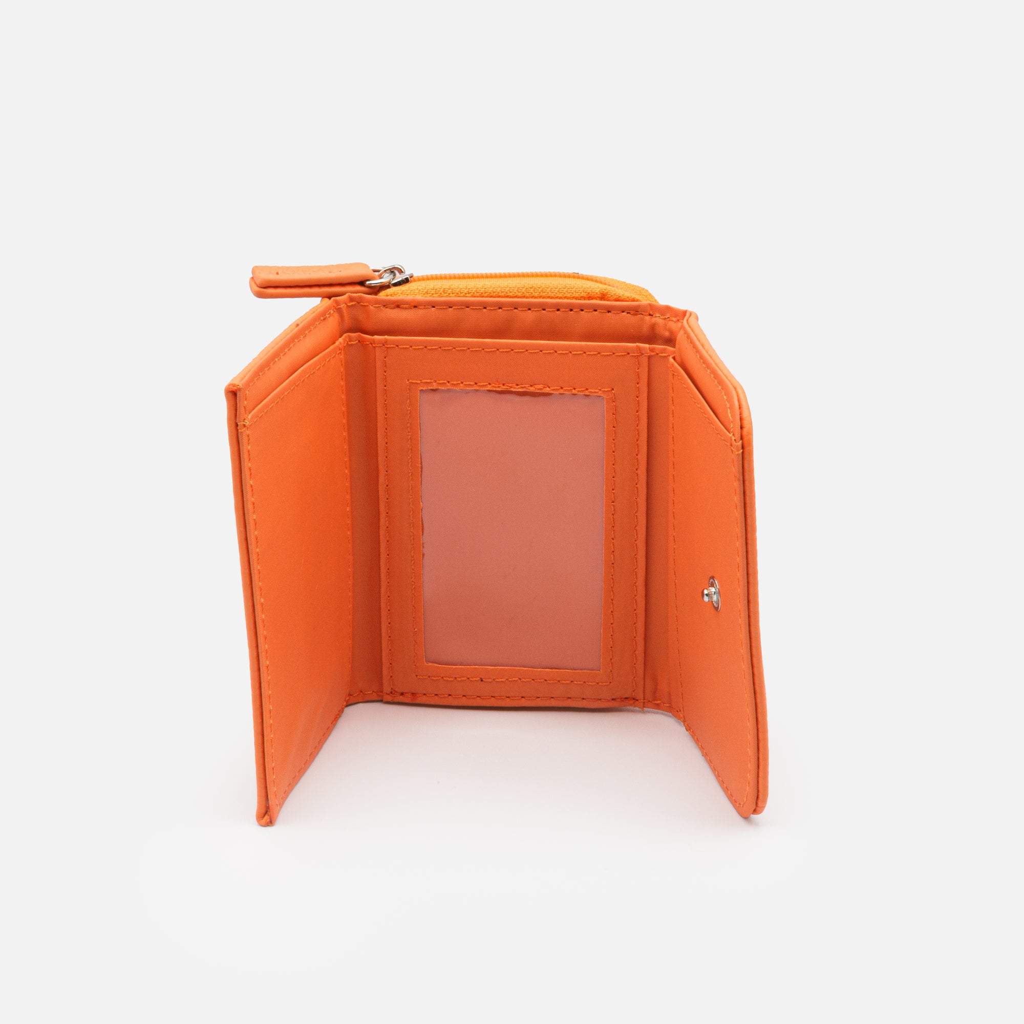 Small textured orange wallet