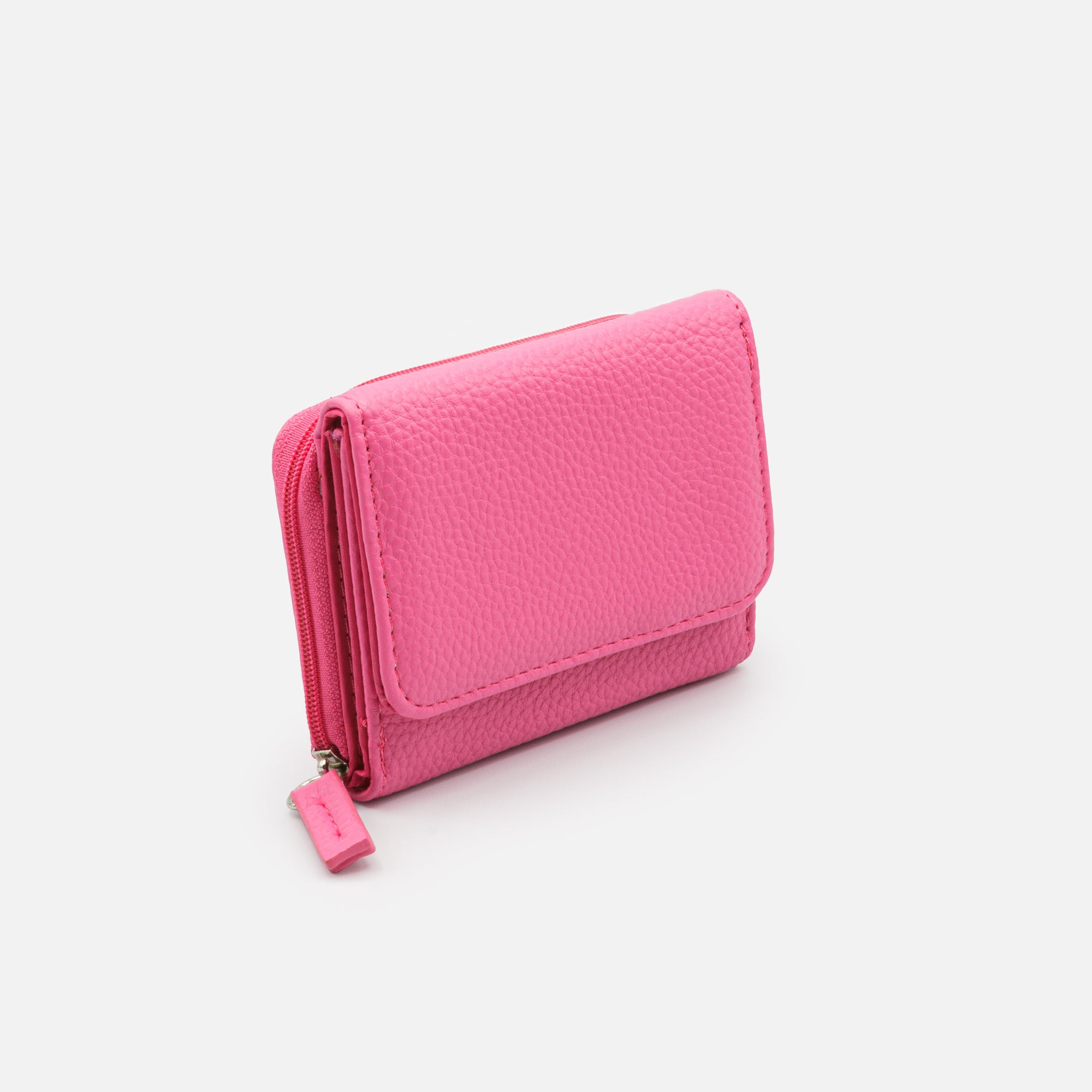 Small textured pink wallet