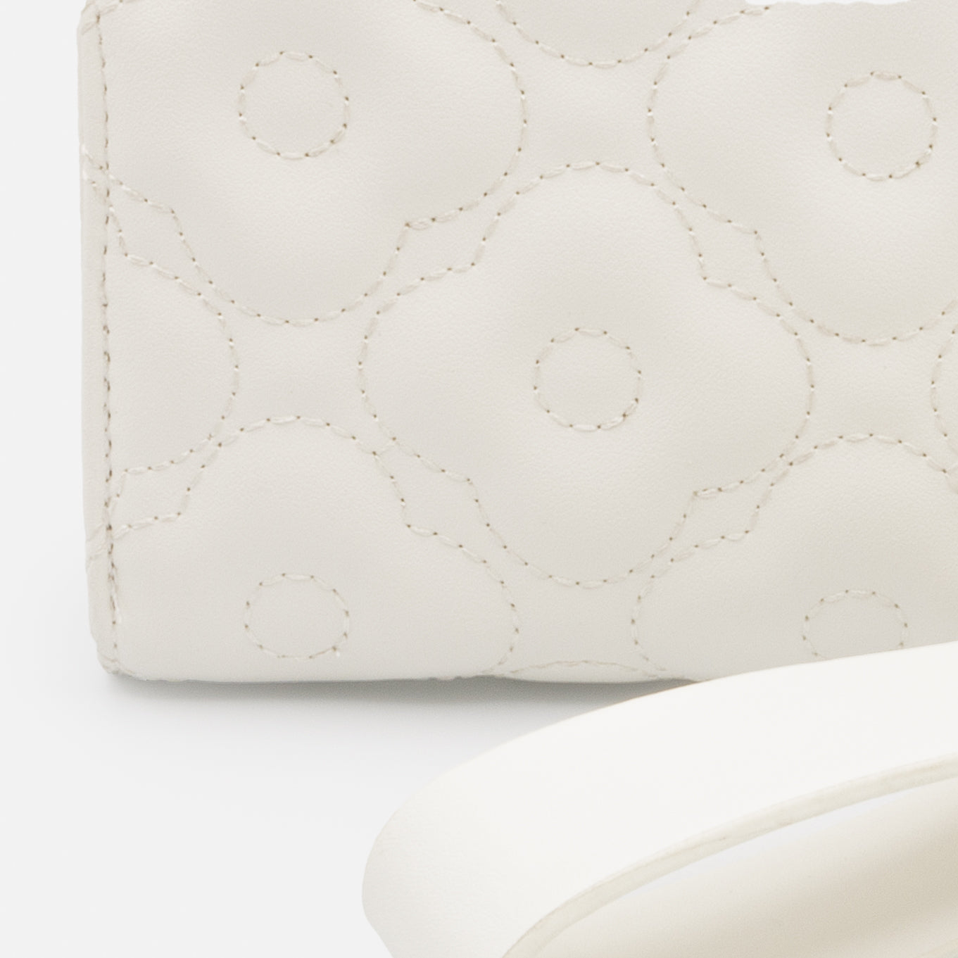 Ivory Double Quilted Floral Wallet