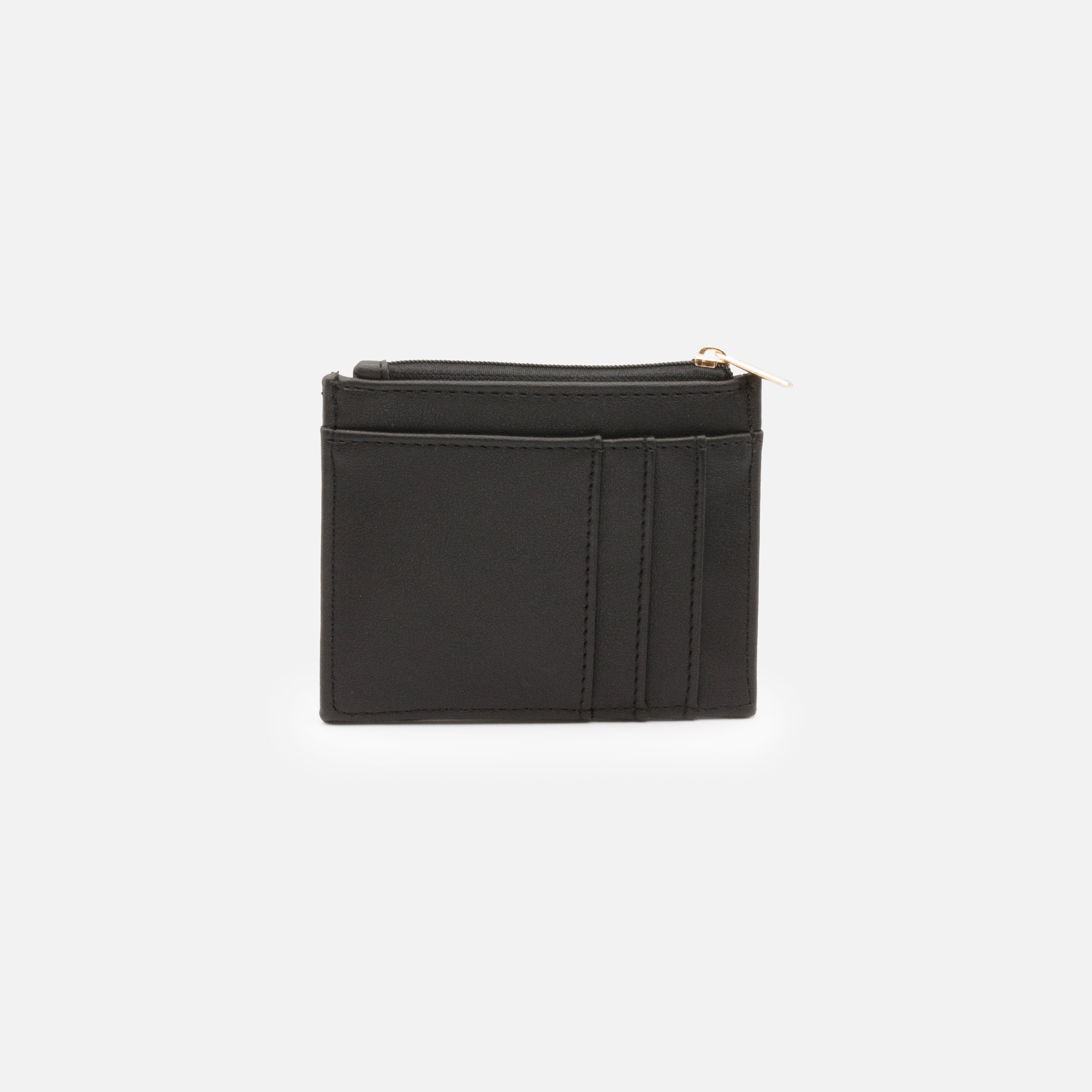 Small black card holder with zipper