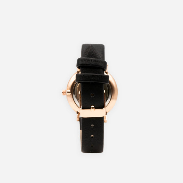 Load image into Gallery viewer, Black watch with gold dial
