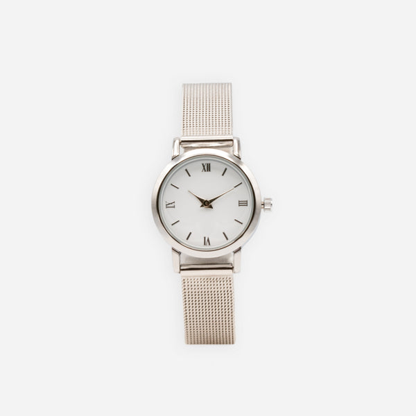 Load image into Gallery viewer, Silver watch with round dial
