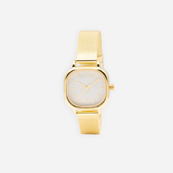 Load image into Gallery viewer, Gold watch with white dial
