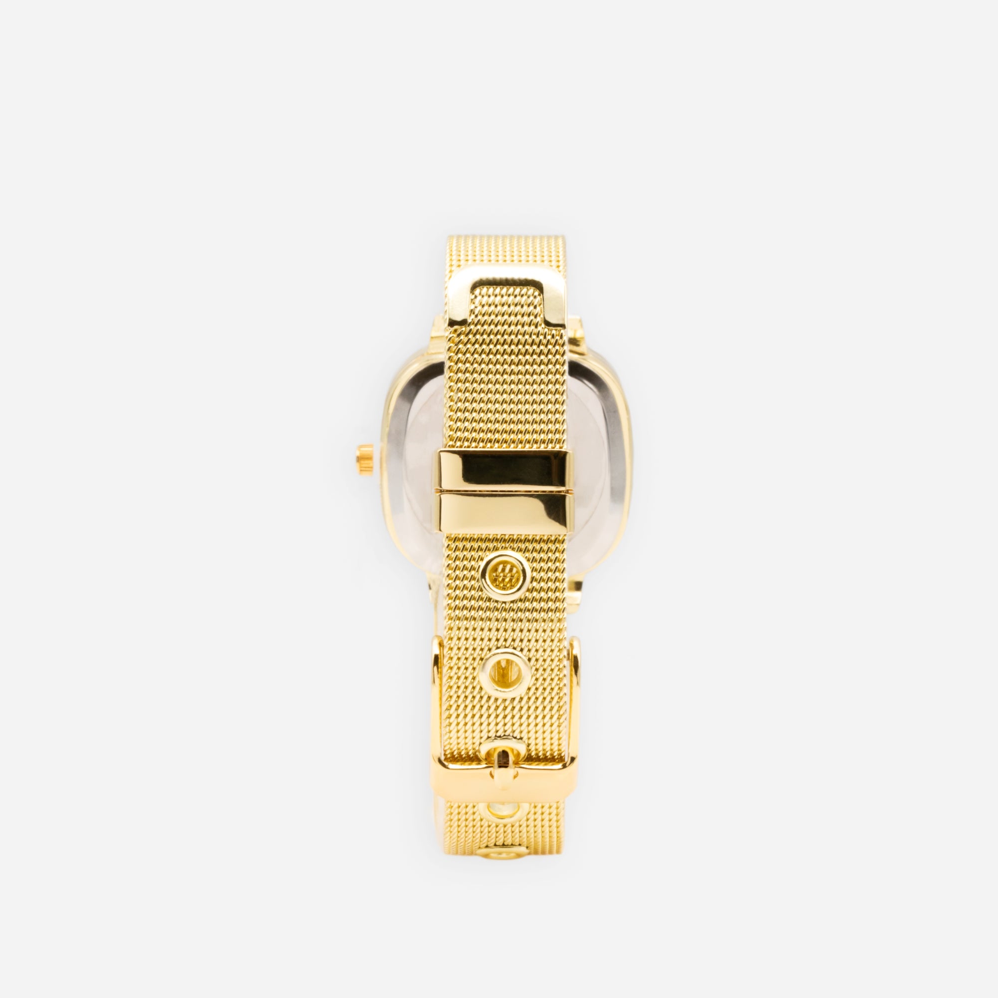 Gold watch with white dial