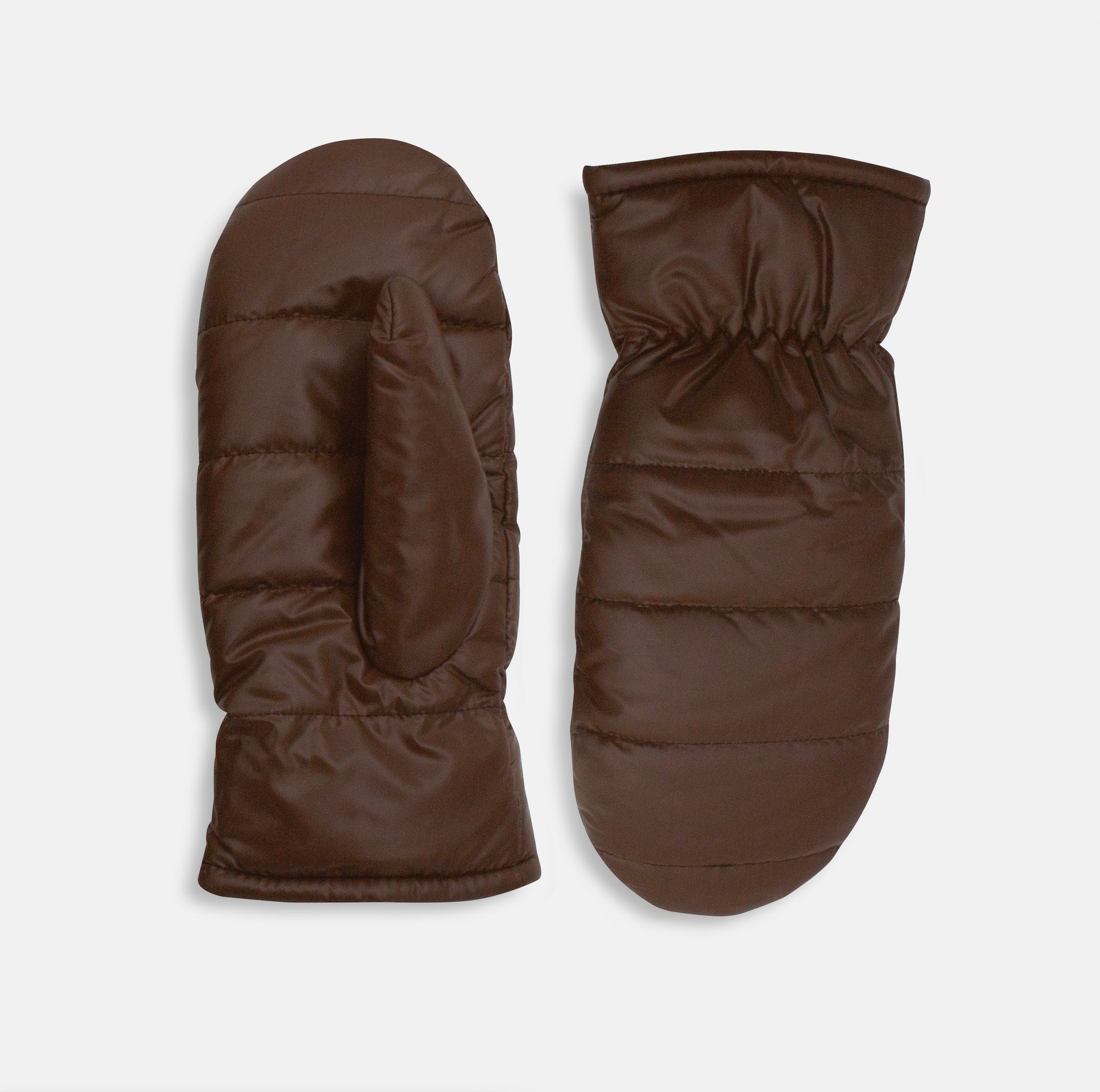 Mitaines brunes matelassées en cuir