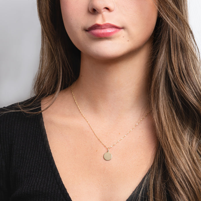 10k yellow gold round charm