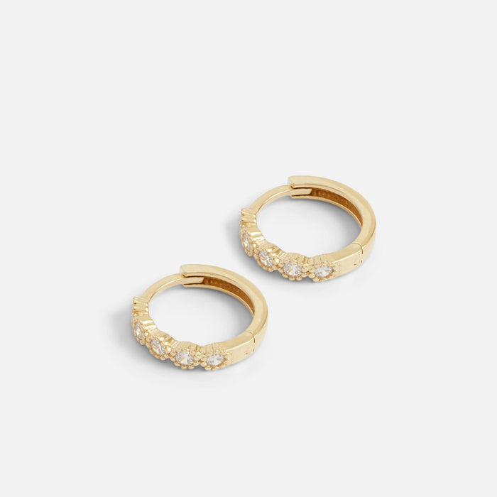 Boucles d’oreilles anneaux fleurs or 10 carats