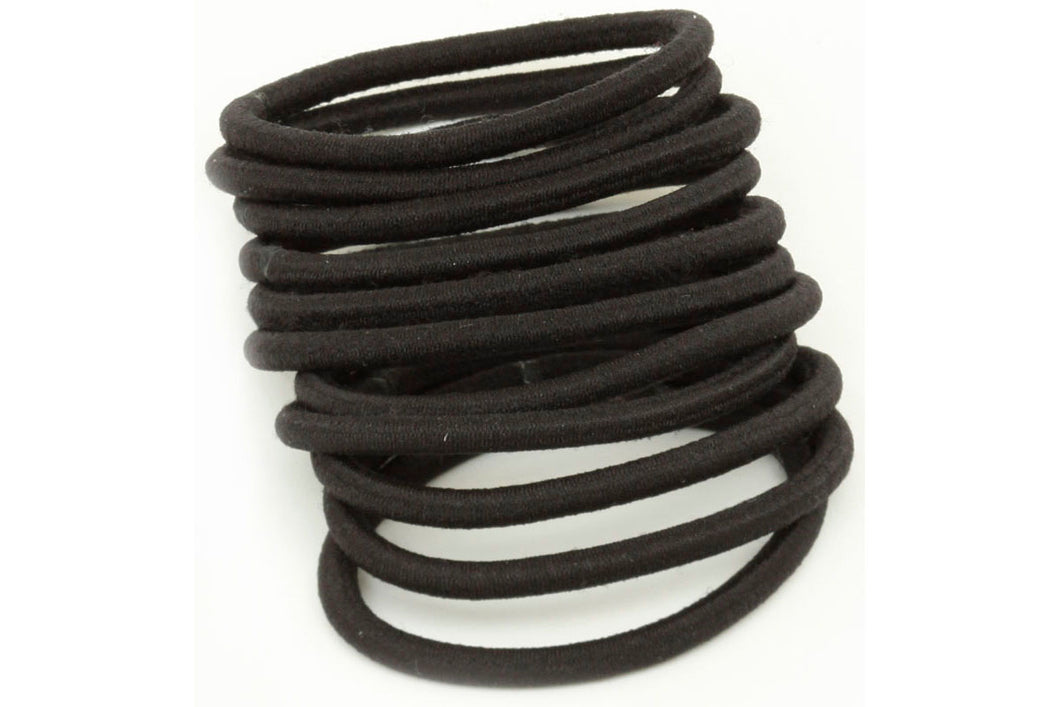 Set of 12 black hair elastics