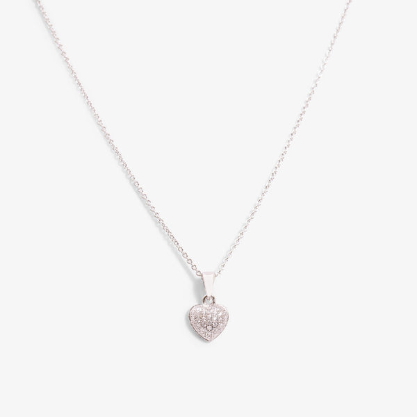 Load image into Gallery viewer, Sterling silver necklace and heart pendent with cubic zirconia
