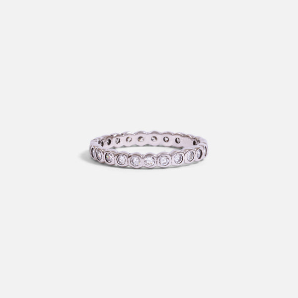 Load image into Gallery viewer, Sterling silver ring with small cubic zirconia
