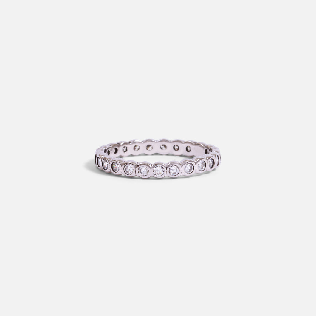 Sterling silver ring with small cubic zirconia