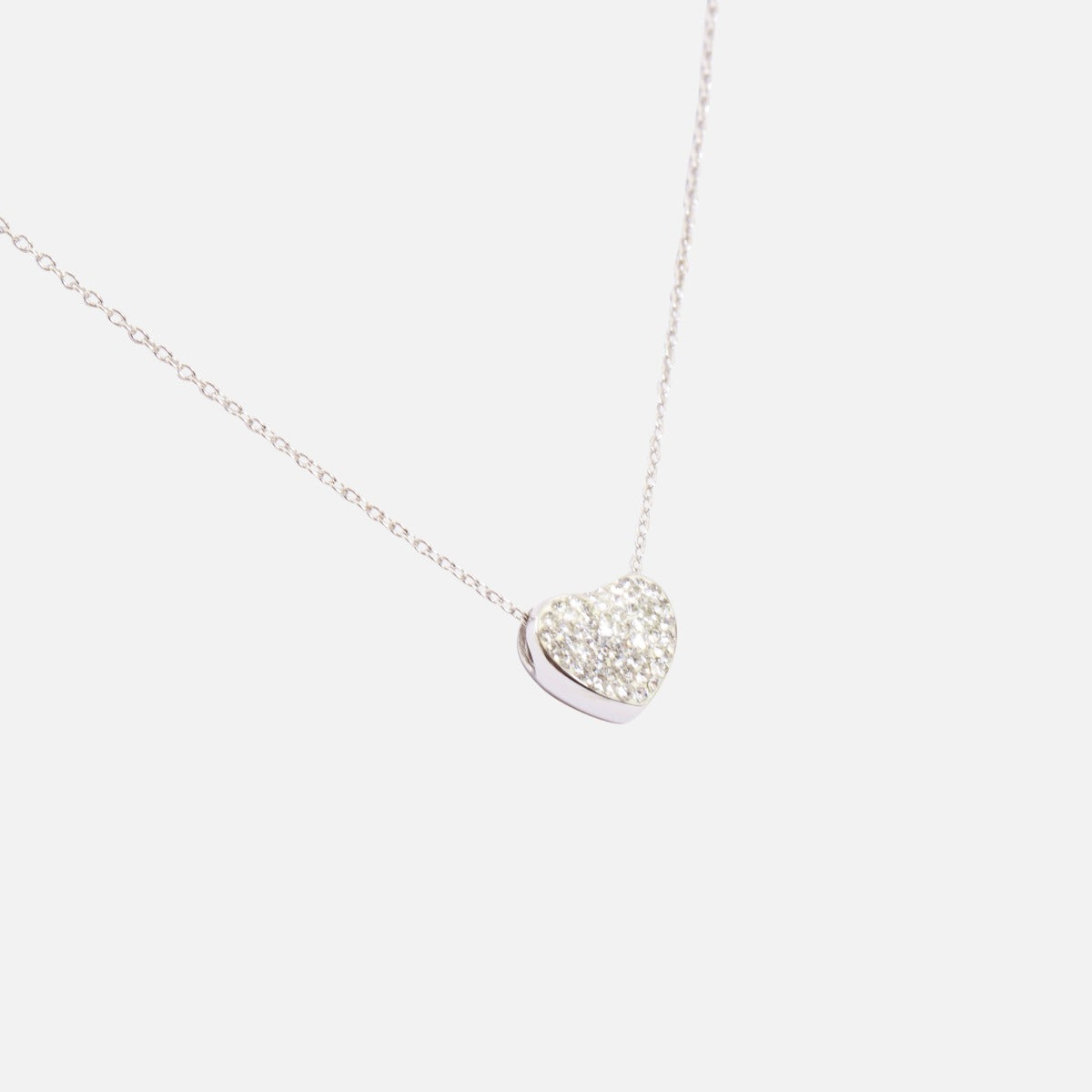 Collier argent sterling pendentif cœur avec zircons cubiques