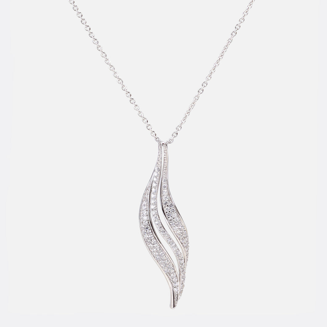 Twist pendant on sterling silver chain
