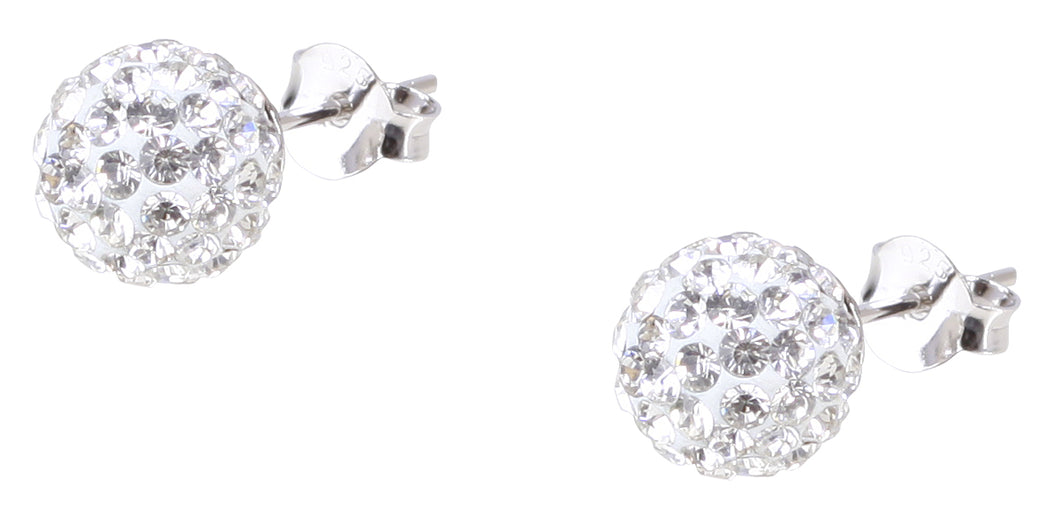 8mm sterling silver stud earrings with stones