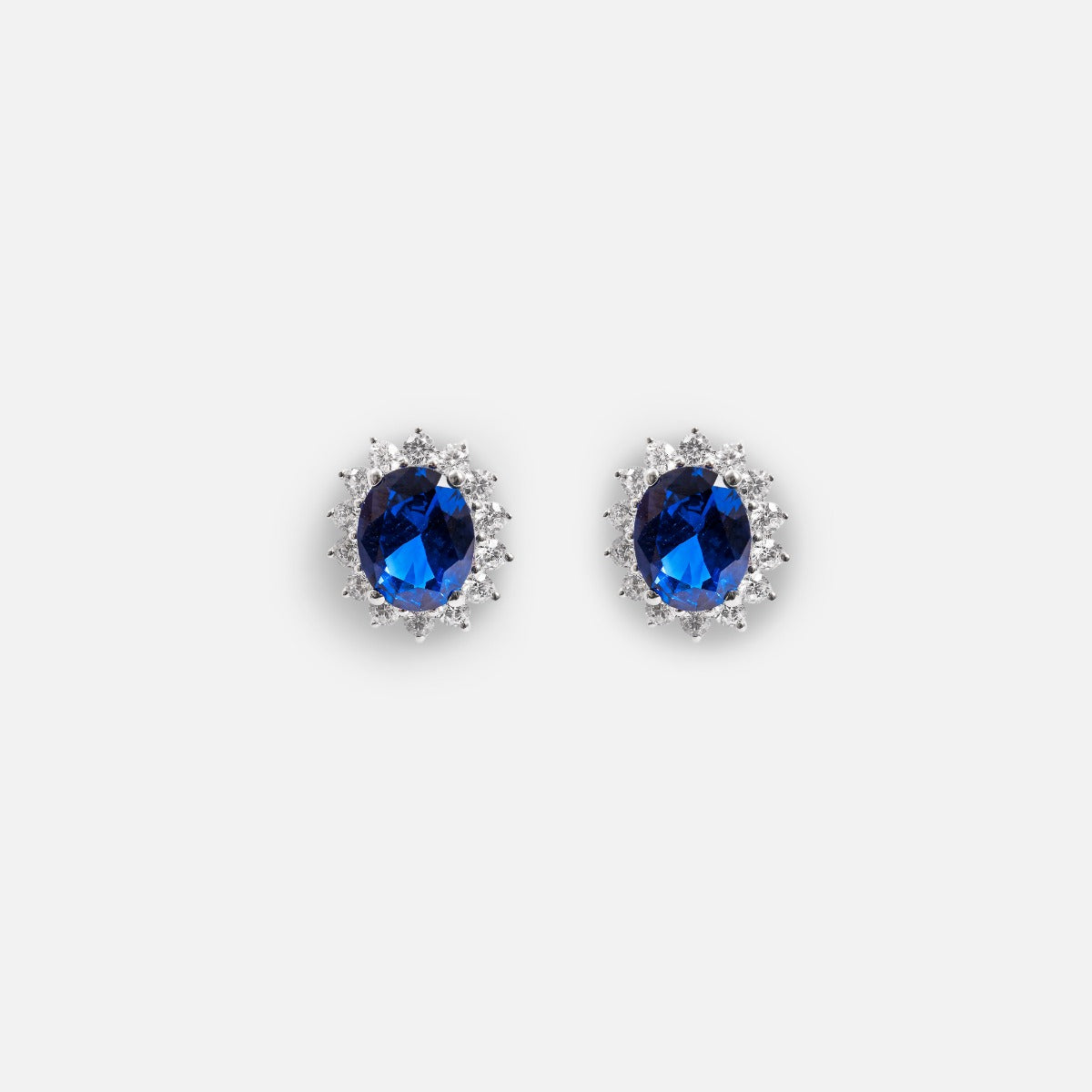 Deep blue sterling silver stud earrings 