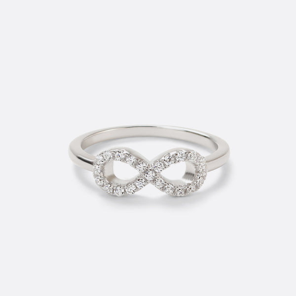 Load image into Gallery viewer, Infinity ring with cz, sterling silver
