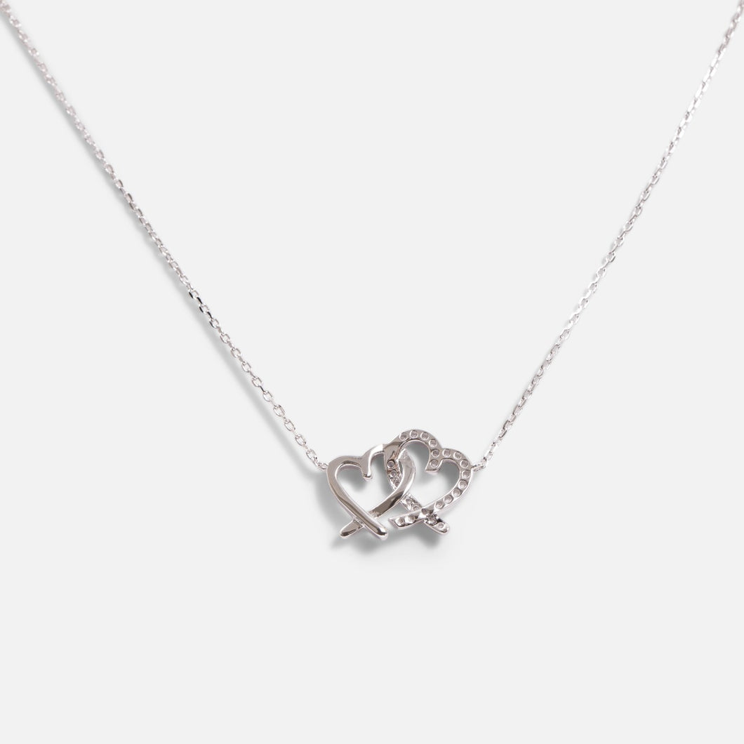 Collier cœurs enlacés argent sterling
