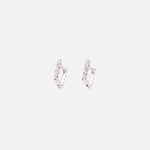 Load image into Gallery viewer, Sterling silver squared huggies earrings   
