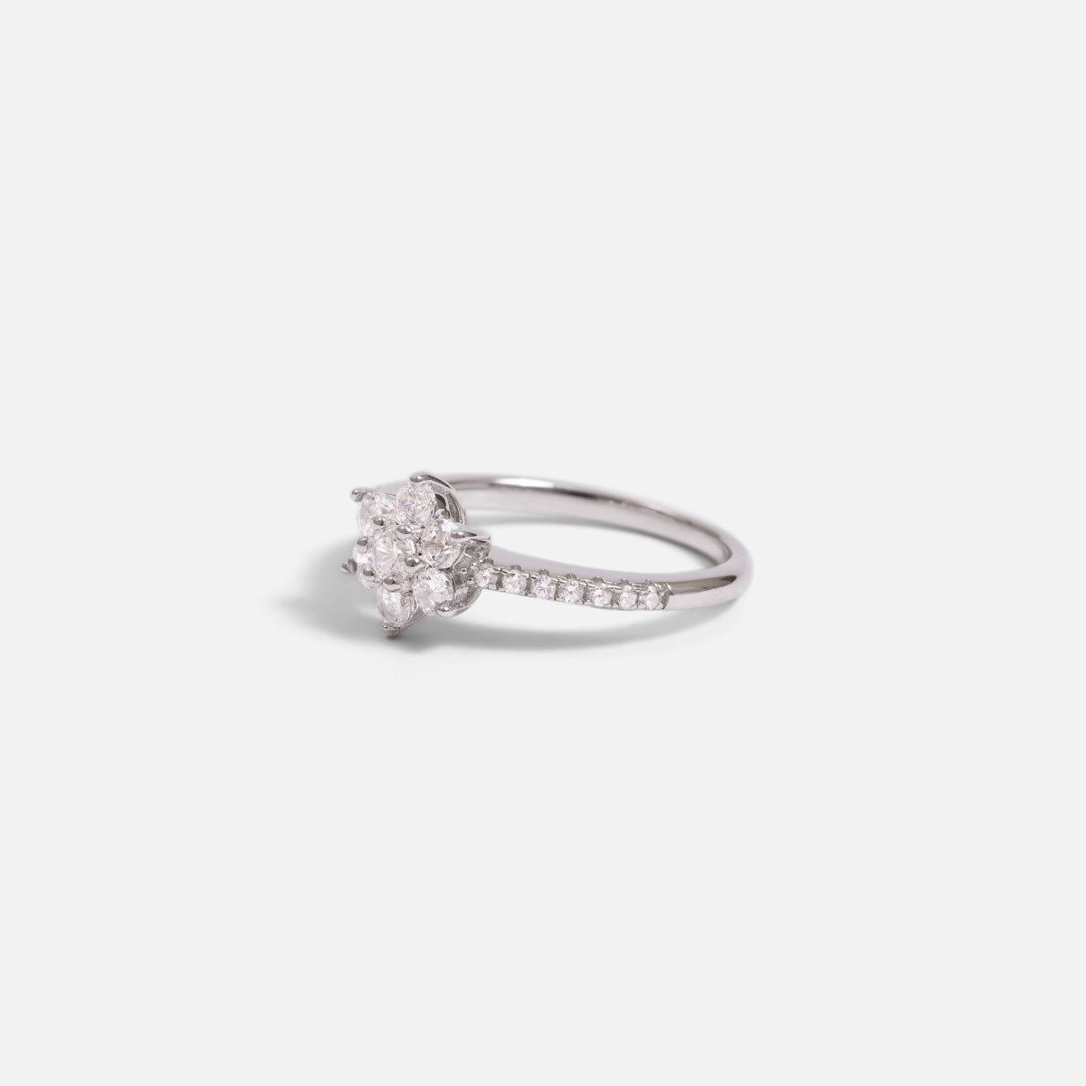 Sterling silver ring and star shaped cubic zirconia stone