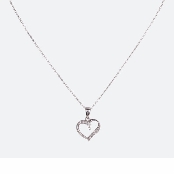 Load image into Gallery viewer, Sterling silver pendant with cubic zirconia stones heart
