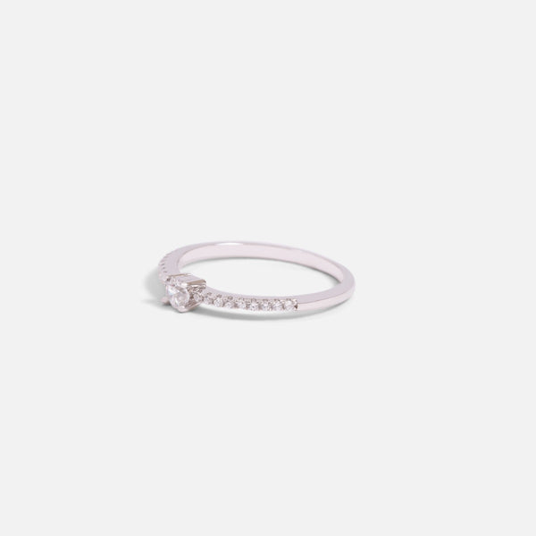 Load image into Gallery viewer, Thin sterling silver ring and cubic zirconia
