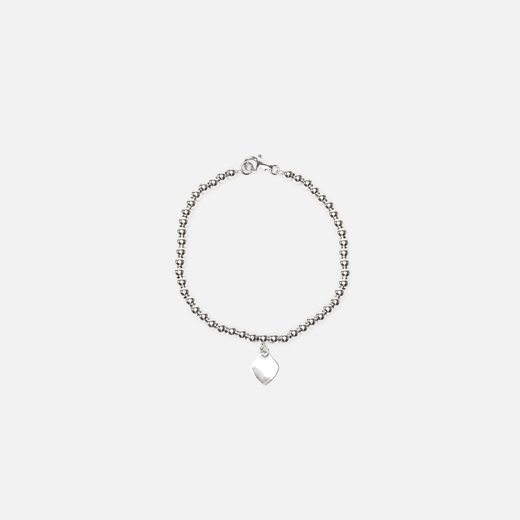 Sterling silver bracelet with heart charm