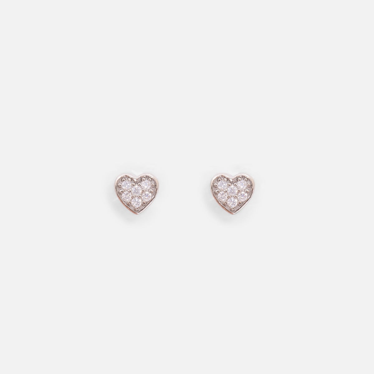 Ensemble collier et boucles d’oreilles argent sterling et zircons cubiques en forme de cœur