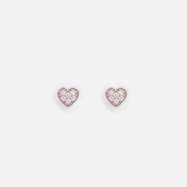 Charger l&#39;image dans la galerie, Ensemble collier et boucles d’oreilles argent sterling et zircons cubiques en forme de cœur
