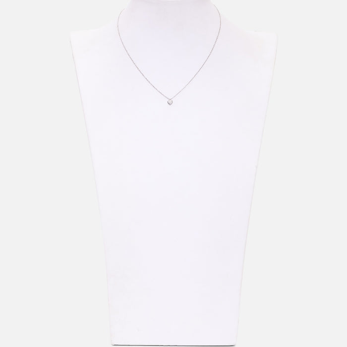 Ensemble collier et boucles d’oreilles argent sterling et zircons cubiques en forme de cœur