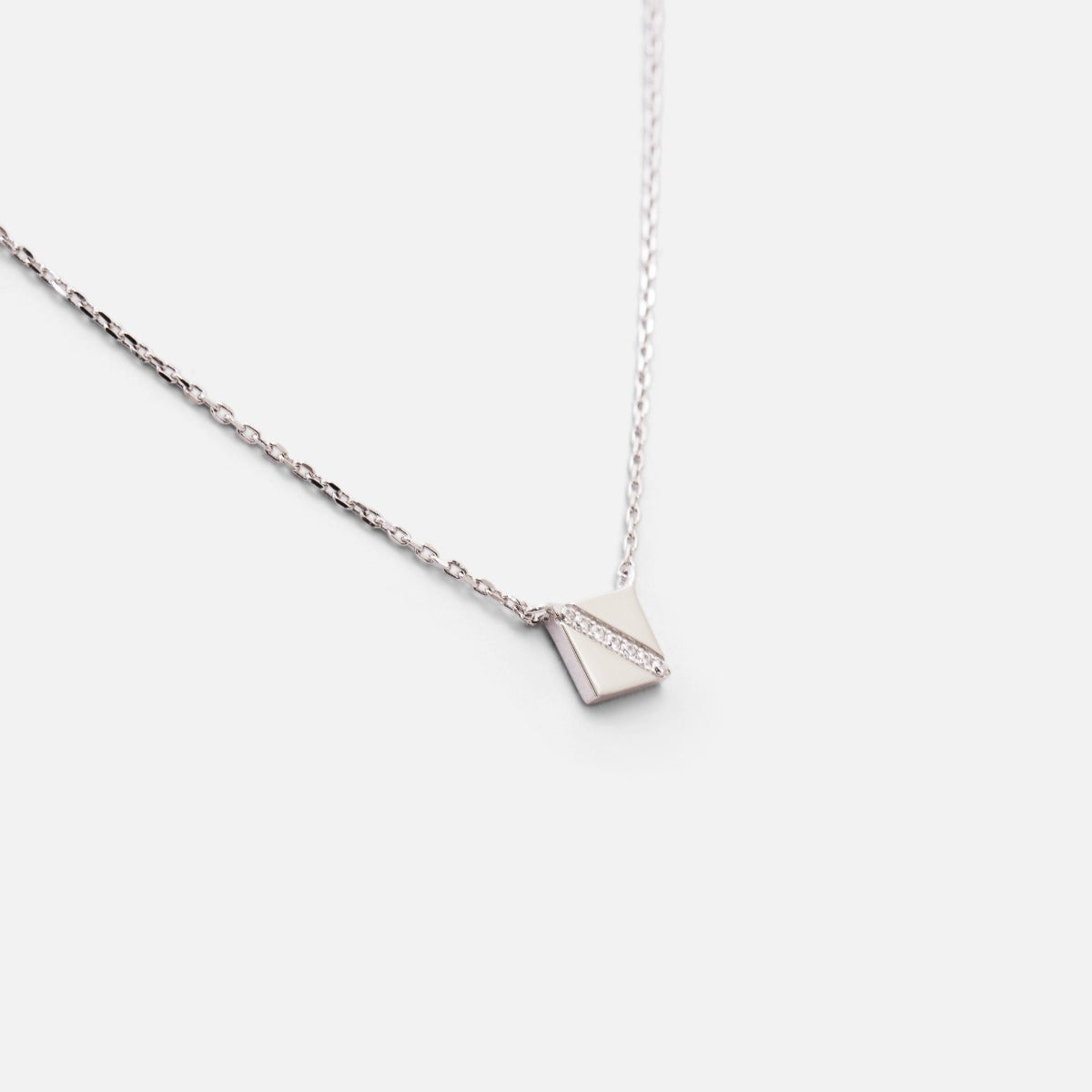 Sterling silver necklace and square pendent