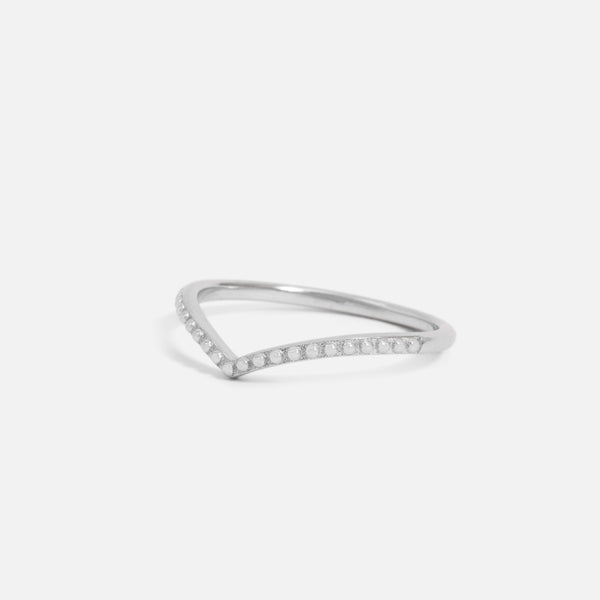 Load image into Gallery viewer, Sterling silver v shaped ring with beads effect
