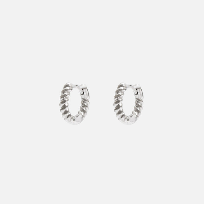Boucles d’oreilles anneaux torsadés 10 mm en argent sterling
