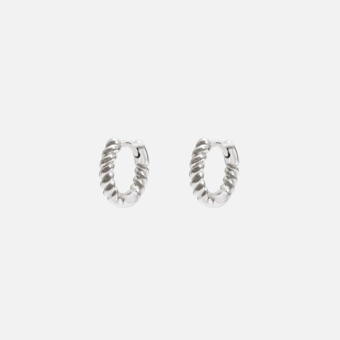 Boucles d’oreilles anneaux torsadés 10 mm en argent sterling