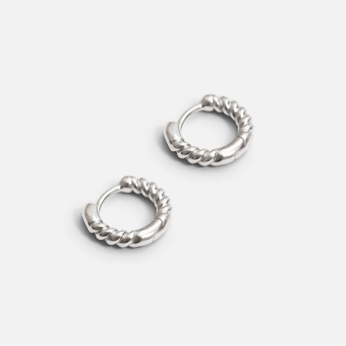 Boucles d’oreilles anneaux torsadés 10 mm en argent sterling