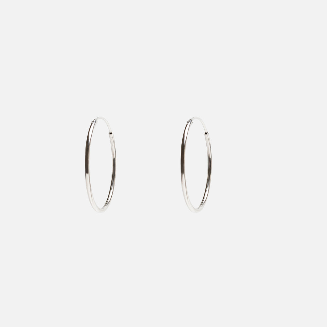 Boucles d’oreilles anneaux argentés 30 mm en argent sterling