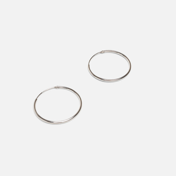 Charger l&#39;image dans la galerie, Boucles d’oreilles anneaux argentés 30 mm en argent sterling
