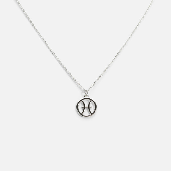 Load image into Gallery viewer, Sterling silver pendant with pisces zodiac sign

