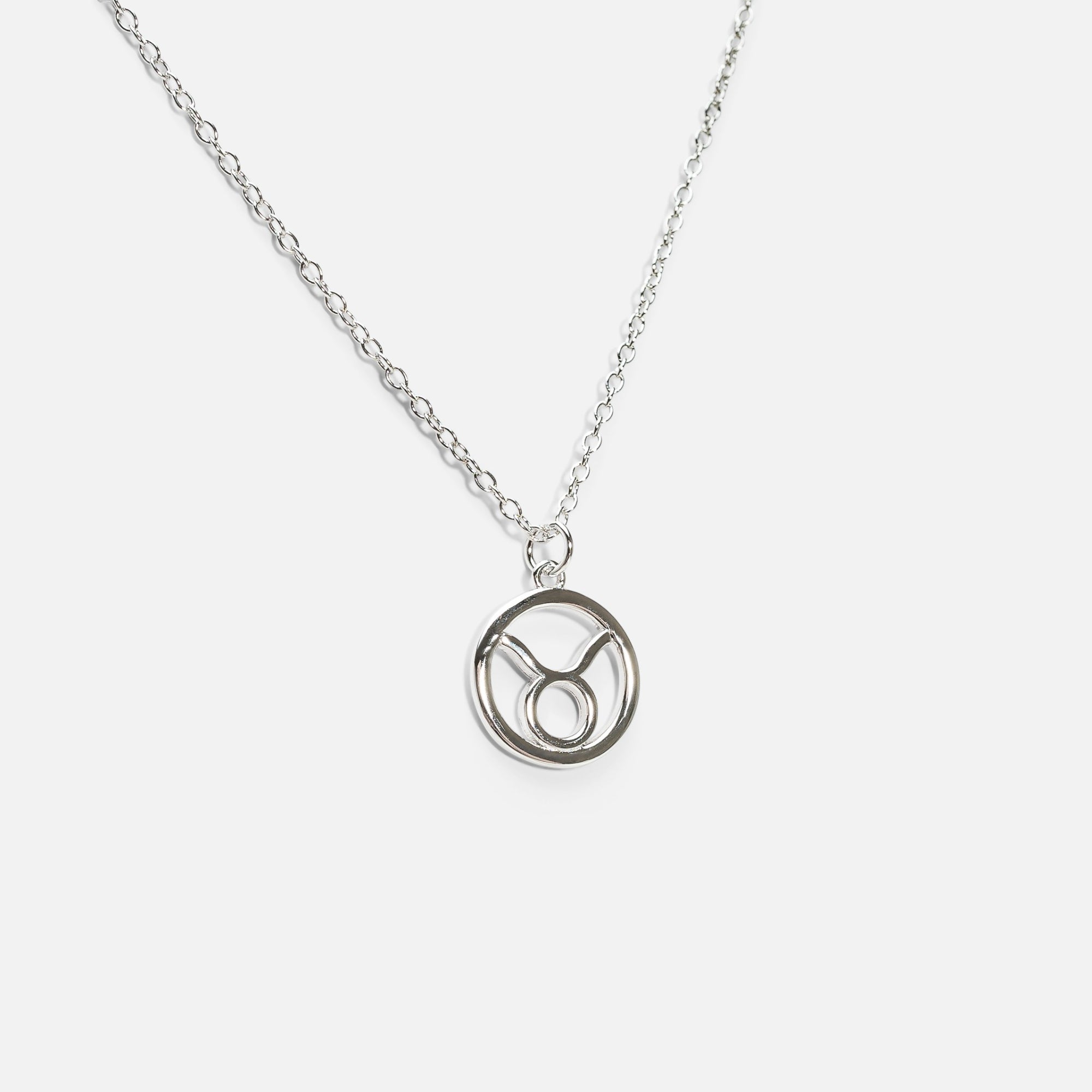 Sterling silver pendant with taurus zodiac sign