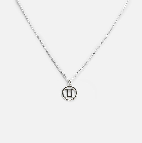 Load image into Gallery viewer, Sterling silver pendant with gemini zodiac sign
