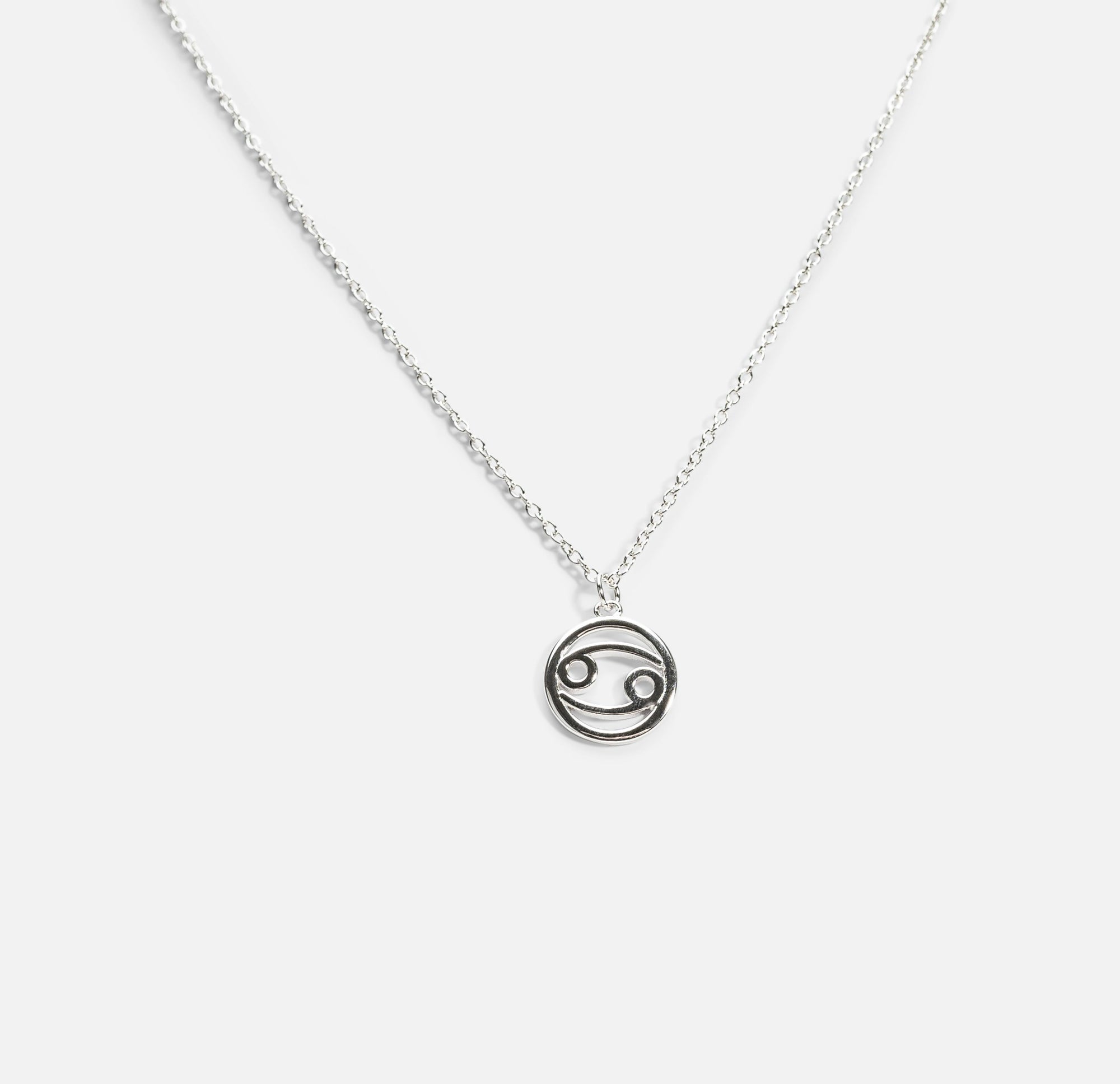 Sterling silver pendant with cancer zodiac sign