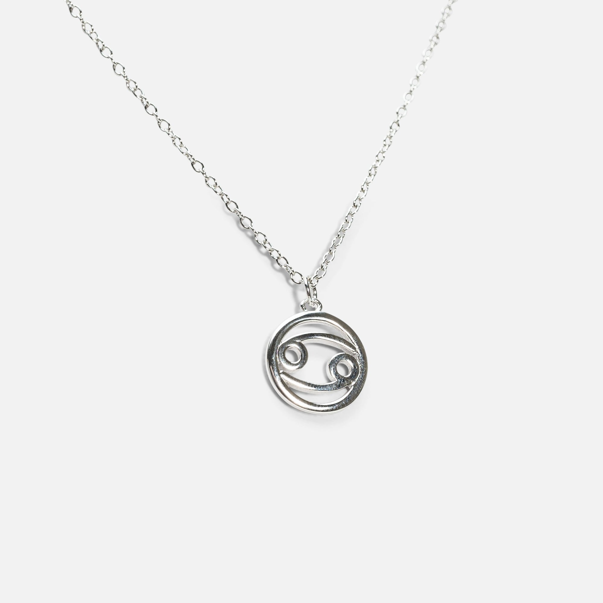 Sterling silver pendant with cancer zodiac sign