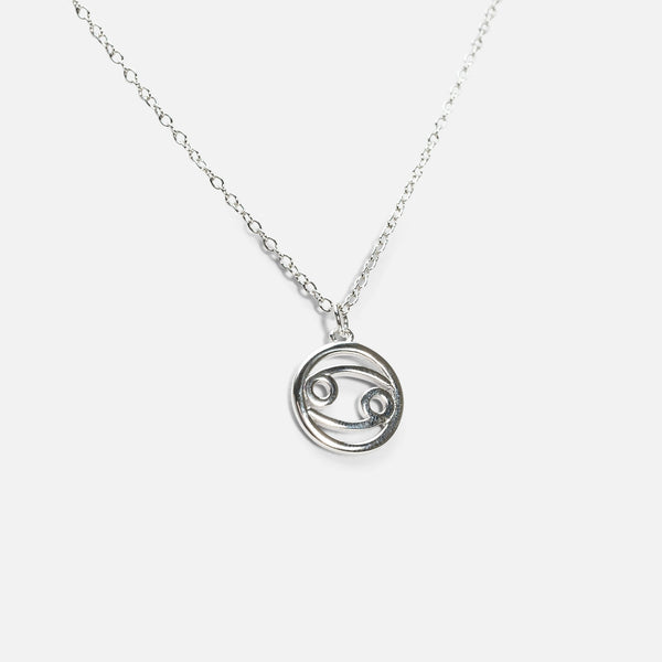 Load image into Gallery viewer, Sterling silver pendant with cancer zodiac sign
