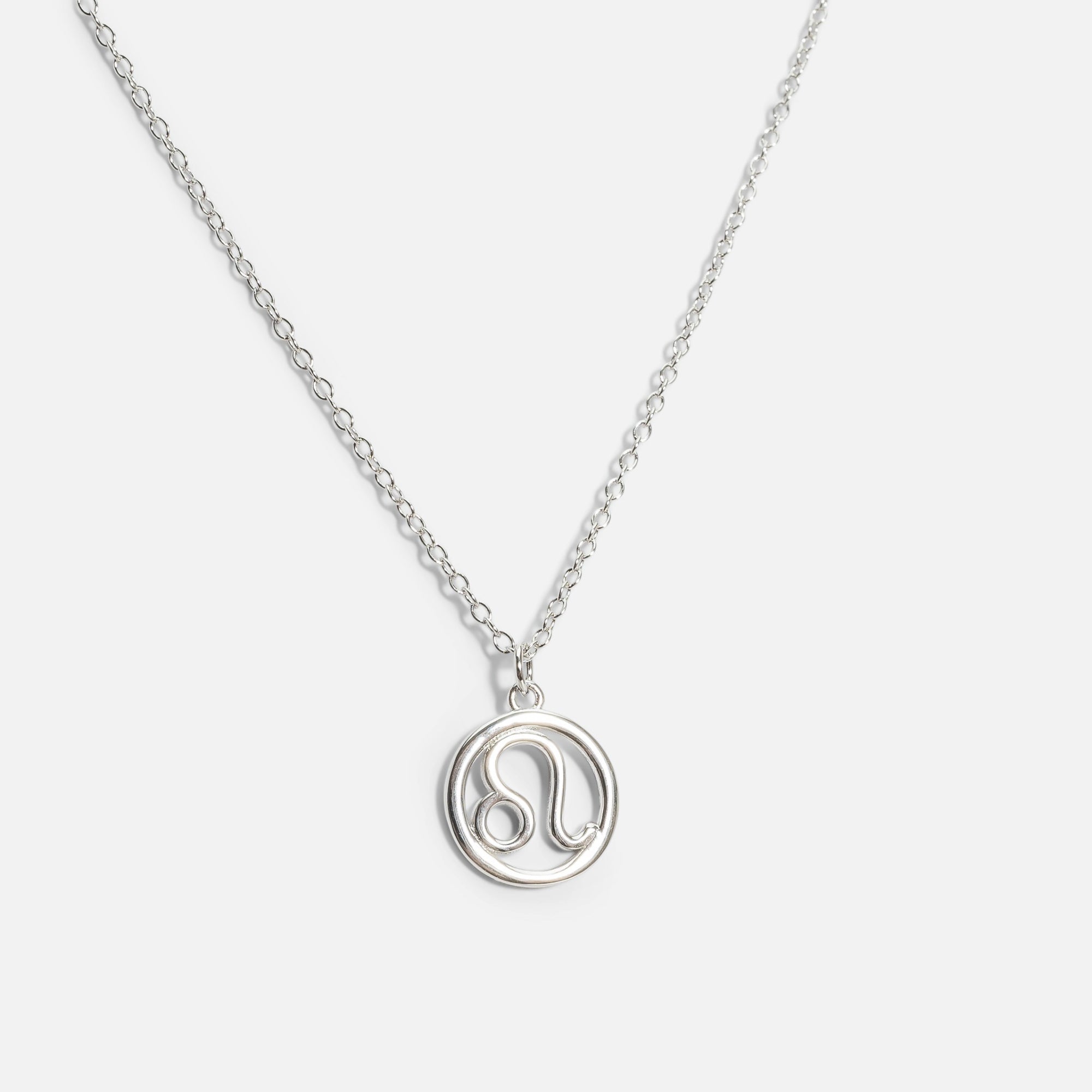 Sterling silver pendant with leo zodiac sign