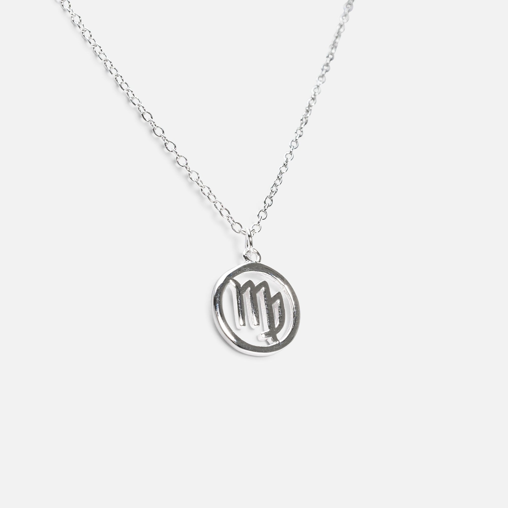Sterling silver pendant with virgo zodiac sign