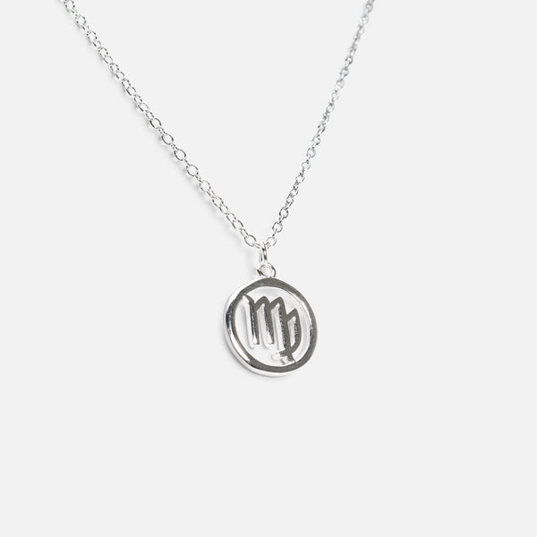 Load image into Gallery viewer, Sterling silver pendant with virgo zodiac sign
