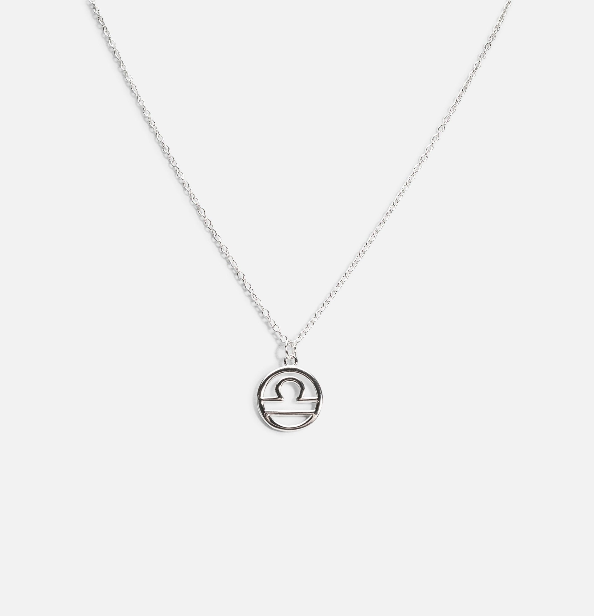 Sterling silver pendant with libra zodiac sign