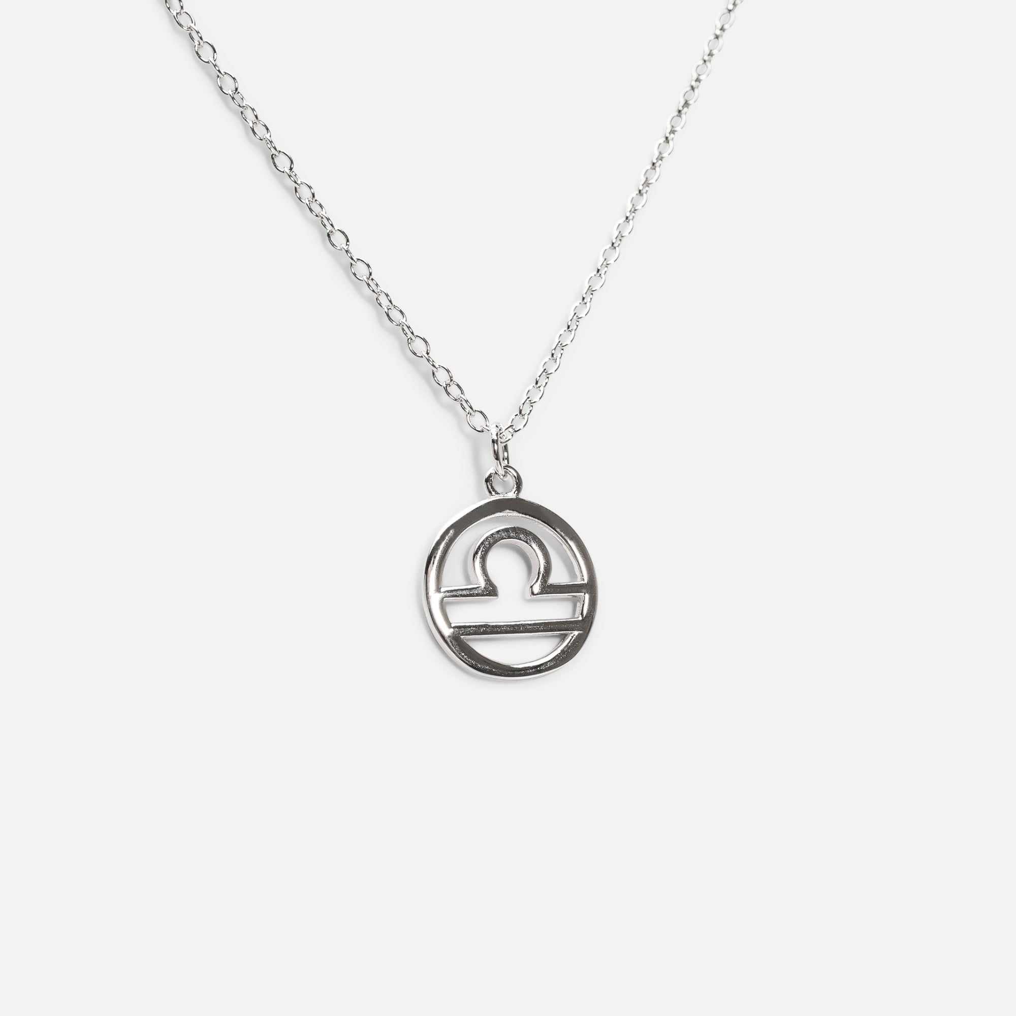 Sterling silver pendant with libra zodiac sign