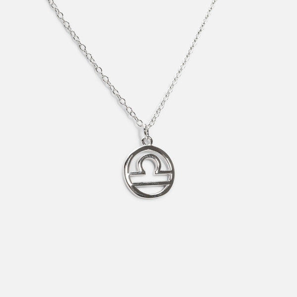 Load image into Gallery viewer, Sterling silver pendant with libra zodiac sign
