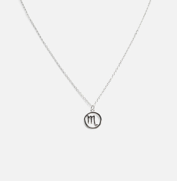Load image into Gallery viewer, Sterling silver pendant with scorpio zodiac sign
