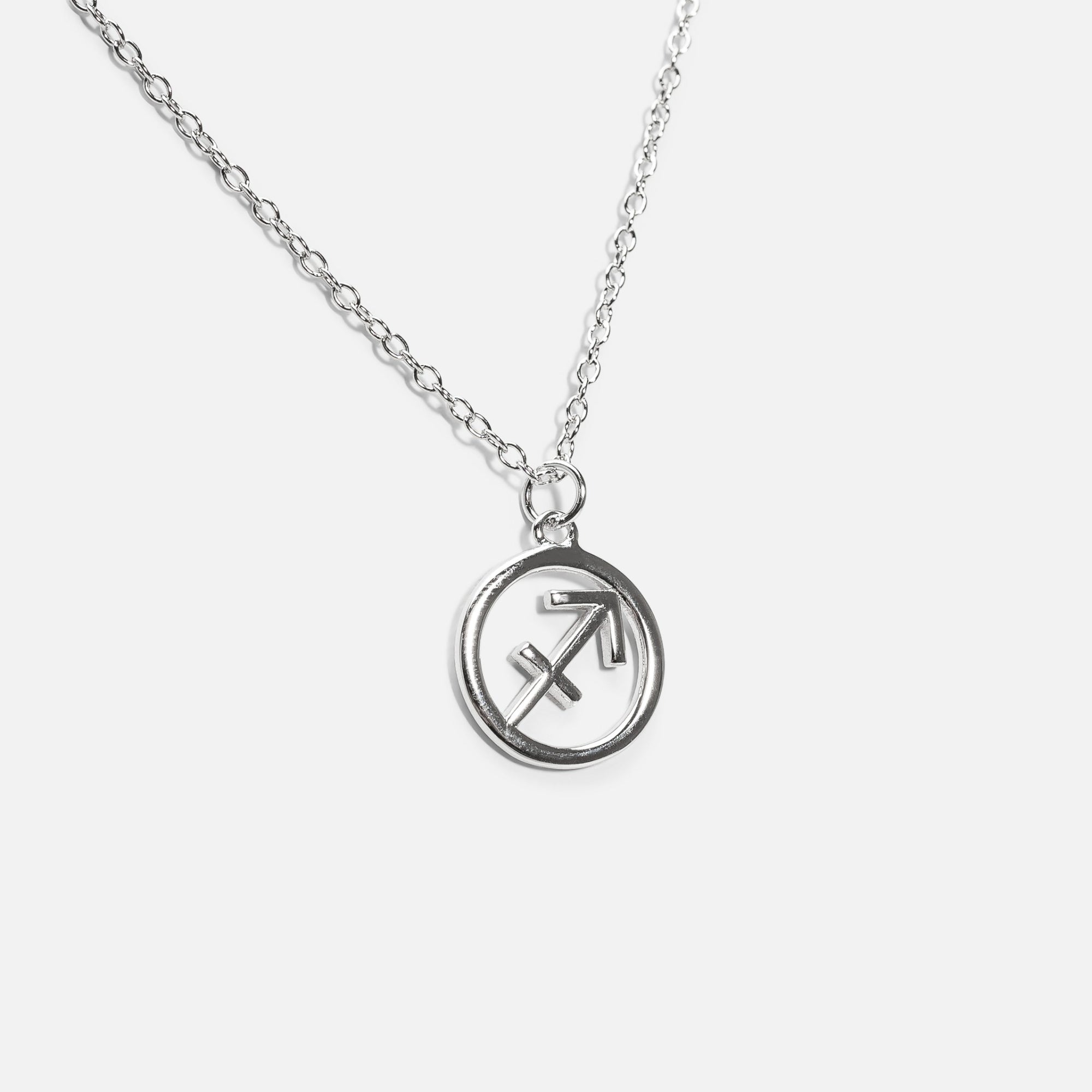 Sterling silver pendant with sagittarius zodiac sign